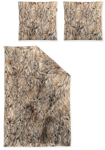 Irisette Flausch-Cotton Bettwäsche Zobel Natur 8555 1 Bettbezug 155 x 220 cm + 1 Kissenbezug 80 x 80 cm