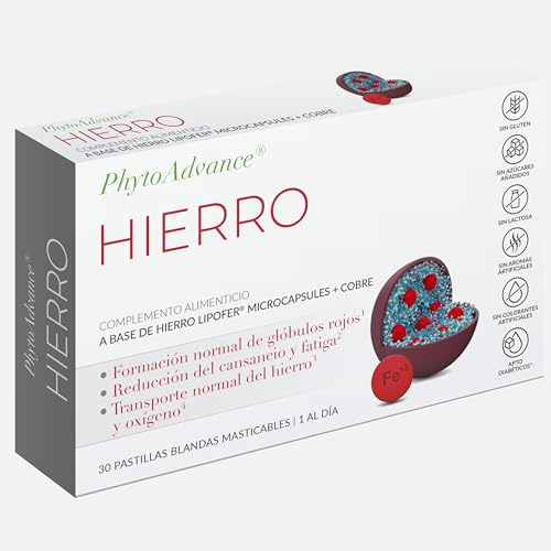 PhytoAdvance ® HIERRO | El soporte para incrementar los niveles de hierro | Complemento alimenticio con Hierro y Cobre | 30 Pastillas blandas masticables