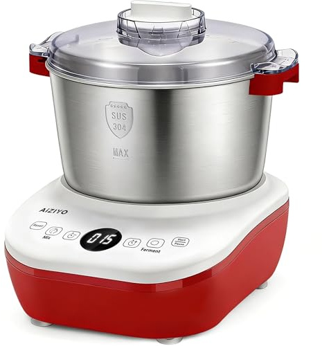 AIZIYO DoughChief, 7.4QT Dough Mixer, Dough Maker with Ferment Function, Bread Maker with 304 Stainless Steel Bowl, Removeable lid, Touch Panel Control, Proofing Box for Pizza & Bread