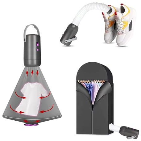 POCDOKYZ Asciugatrice elettrica Portatile per Vestiti/Scarpe, Lavatrice-asciugatrice da 500 W, circolazione Tridimensionale dell'Aria Calda a 360° + Regolazione della Temperatura a 2 velocità,Natural