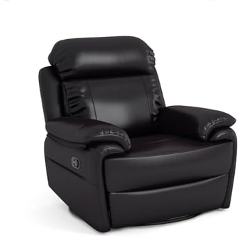 Bostonsofa Orlando Echtleder Relax Sessel drehbar mit Liegefunktion 98x99x104 cm - ergonomisch mit Fußstütze - Zero WALL - Komfortabler Polstersessel fürs Wohnzimmer