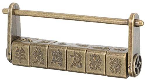HOMSFOU Antikes Chinesisches Vorhängeschloss Mit Kombinationsschloss Graviertem Retro-design Zinklegierung Für Schmuckschatulle Schränke