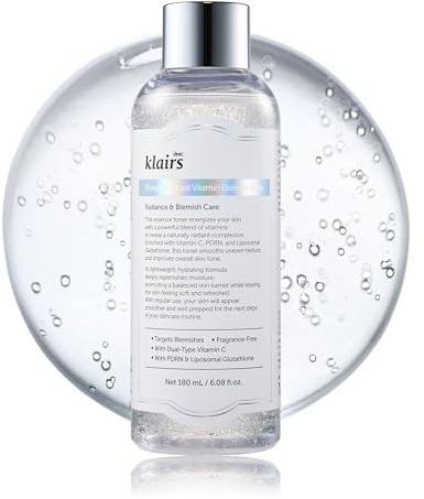 Dear Klairs Freshly Juiced Vitamin C Toner, Vegan PDRN Essence, Liposomal Glutathione, Niacinamide, 8000 Vitamin C Capusules, Fragrance Free (6.08 fl.oz (Pack of 1))