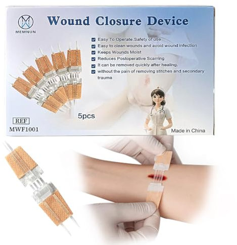 MEMNUN Lot de 10 sutures de plaie d'urgence - Pas de suture chirurgicale nécessaire - Pour sports de plein air et camping