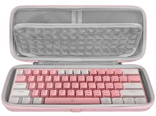 GEEKRIA Funda para teclado 60% compacta, bolsa de viaje rígida para teclado mecánico de computadora de 61 teclas, compatible con SteelSeries Apex Pro Mini/New Apex 9 Mini, HyperX Alloy Origins 60