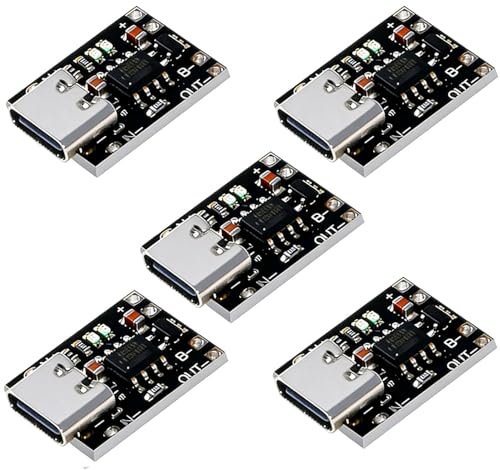 RUNCCI-YUN 5 Pièces USB C LiIon Lithium Charging Module 1A 3.7V avec Protection 18650 Module Chargeur de Batterie