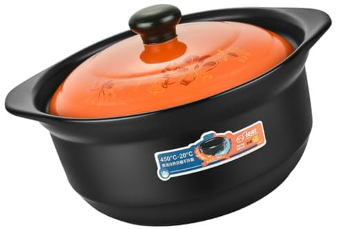 POPETPOP Cocotte En Céramique 1,8 l Pour 1-2 Personnes Pot à Ragoût Résistant à La Chaleur Marmite Pour Cuisinière Cuisine Domestique Ustensile Polyvalent Pour Braisage, Soupe Et Cuisson Lente
