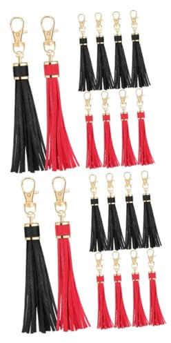 Housoutil 2 Sätze Teiliges Leder Quasten Schlüsselanhänger Kunstleder Troddel Anhänger Für Taschen Und Autos Stilvolle Dekoration Für Und DIY Projekte 10 Stück * 2