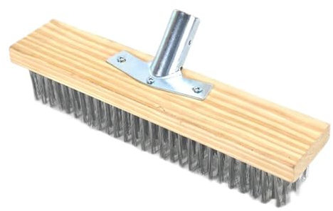 Besenkopf aus Stahldraht, robuste Bürste für den Außenbereich, Stahlborsten für Terrassendielen, Pflastersteine, Terrassen