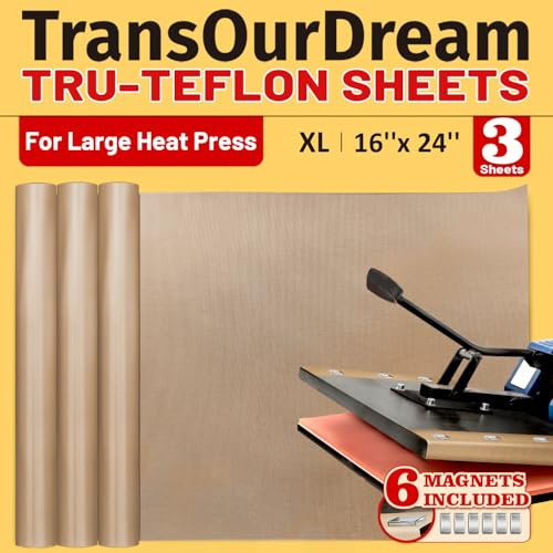TransOurDream 40.6X61CM Teflonblätter zum Backen, wiederverwendbar | 3 Stück+6 Magneten Teflonblätter, PTFE, für Backofen, Heißpresse, Antihaftbeschichtung, handgefertigt, hitzebeständig