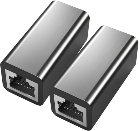 YAOYYG Extensión De Cable LAN 1000 Mbps - Acoplador Ethernet, Conector RJ45 Chapado En Níquel. Ideal Para Cables De Red, Parcheo Y Conexiones Blindadas. ¡Máximo Rendimiento En Negro Clásico!