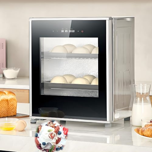 HuanSebesity Fermentazione Elettrica,Macchina per La Lievitazione Dell'impasto 40Litri con 2 Griglie E 1 Teglia,Multi-Functional Proofer Slow Cooker,con Controllo Dell'umidità E della Temperatura