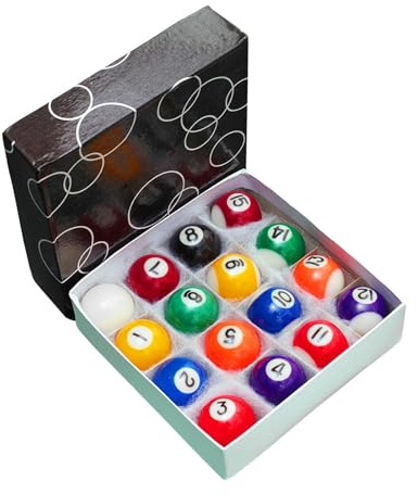 SunsoilGiant Juego de 16 Bolas de Billar Pequeñas, Minijuego de Bolas de Billar, Accesorios para de Billar Pequeñas para Salas de Juegos, Ocio Y Deportes en