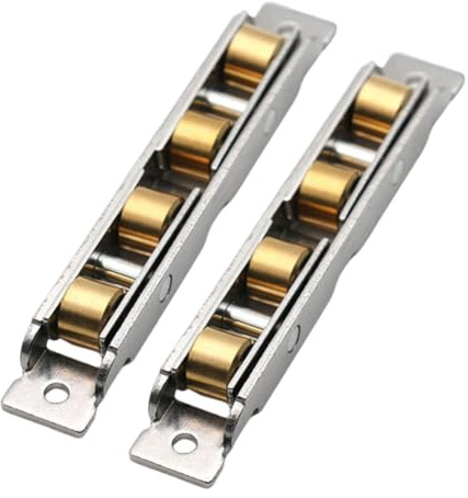 BlesConi Rodillos de puerta corredera de acero inoxidable, juego de herrajes para ventanas y puertas de vidrio, 2 piezas (B)