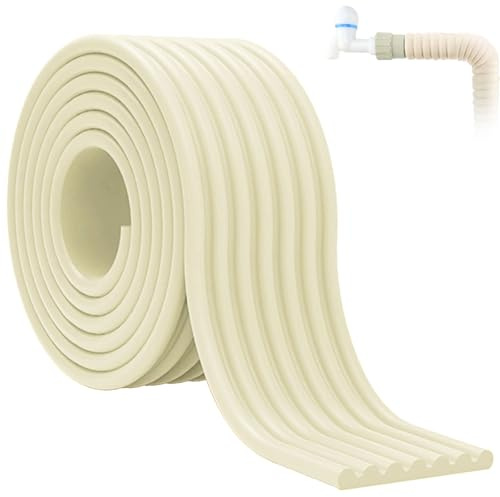 Rohrisolierung Schaumstoff, 2m Wasserleitung Isolierung, Isolierung Rohrisolierung Selbstklebend, Verschiedene Farben, Frostschutz für Außenrohre im Winter(Beige)