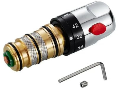 Aboiled Thermostatic Bath Mixer Tap Shower Valve Handle Spare Repair Kit, Hot and Cold Temperature Control Valve Core