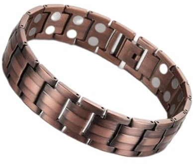 OUTLETISSIMO® Bracciale Magnetico in Rame Puro per Uomo e Donna – Braccialetto Terapeutico per la Salute con Magneti ad Alta Potenza – Elegante Finitura Spazzolata per il Benessere Quotidiano S105