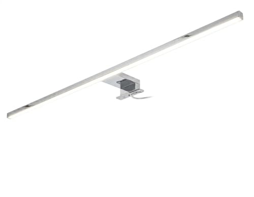 kalb LED Badleuchte Running Light 100 cm IP44 Spiegelleuchte mit Lichtlauf Effekt, 230V Badezimmerlampe für Wand oder Spiegelschrank, Schwarz/Chrom, 3000K/4000K (Chrom, Neutralweiß)