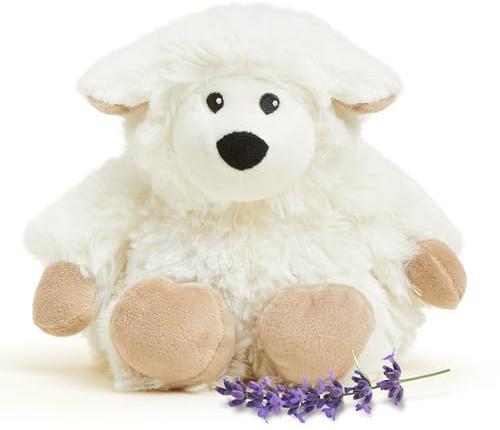 warmies Junior Microwavable & Weighted Stuffed Animals, Sheep - Heated Stuffed Animal for Warmth & Comfort - Lavender Scented Microwavable Plush for Adults & Children (Boys, Girls, Babies & Toddlers)