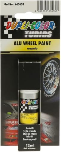 Duplicolor 665653 Tuning Stylo de Retouche Peinture Alu Wheel Paint Argento, 12 ML