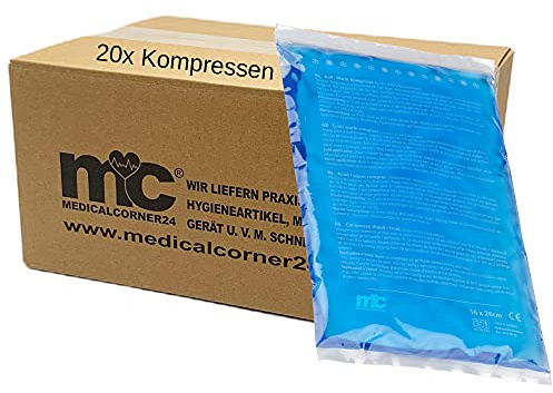 Medicalcorner24 Kalt Warm Kompressen, Gel, Mikrowellen geeignet, 16 x 26 cm, 20 Stück