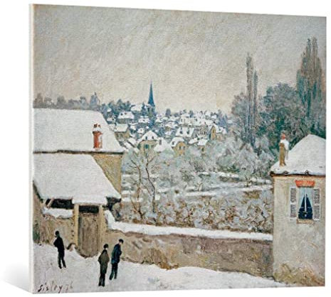 kunst für alle Leinwandbild: Alfred Sisley Winter in Louveciennes - hochwertiger Druck, Leinwand auf Keilrahmen, Bild fertig zum Aufhängen, 100x80 cm