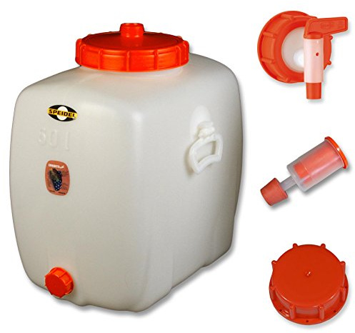 Speidel Most- und Gärfass Kübel (60L oval) für Fruchtsäfte Wein Glühwein Cider Wasser Getränke | Lebensmittelecht | inkl. Hahn, Gärspund, Deckel