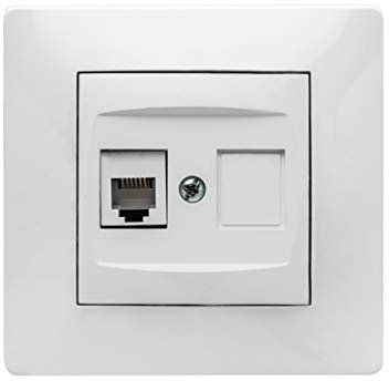 FAMATEL – Presa telefono RJ-11 | Presa da incasso | Serie Habitat 15 | Facile installazione | Alta tenuta del prodotto | Senza alogeni | Bianco