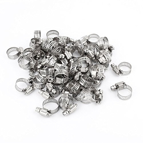 Aexit 100 Zwingen, Klemmen & Spanner Stück 13 mm bis 19 mm Metall, ringförmig, Rohrschellen und-Schraubzwingen Schneckengetriebe Schlauchschelle