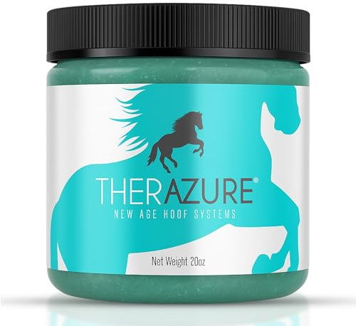 Therazure Horse Hoof Thrush Treatment Clay and White Line Equine Care: Effective on Horses, Cows, Goats, Sheep, Pigs and All Hooved Animals- 20 oz Jar New Heat Resistant Formula*