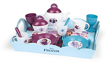 Smoby - Frozen - Vassoio da tè XL - 17 accessori - Bicchieri, piatti, teiera inglese, zuccheriera e altri - Dai 3 anni - Prodotto in Francia