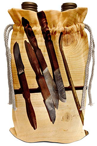 3dRose Ancient Roman medical instruments, surgical scalpel lancet knives Wine Bag