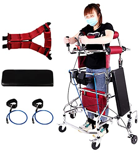 qiaosiye Deambulatore per Anziani o disabili, Girello Ascellare Altezza Regolabile, Aiuto per la mobilitàcon 8 Ruote, Seduta, Freni (Maschio e Femmina)