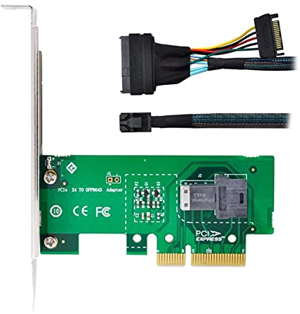 Cablecc PCI-E 3.0 4.0 a SFF-8643 scheda adattatore e U.2 U2 SFF-8639 NVME PCIe SSD cavo per scheda madre SSD