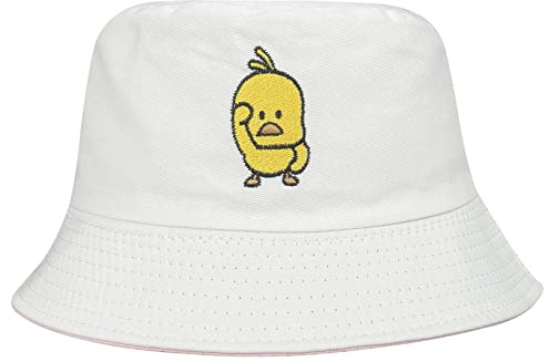 QOOEQPQY Unisex Fischerhut, modisch, wendbar, bestickt, doppelseitig, zum Tragen