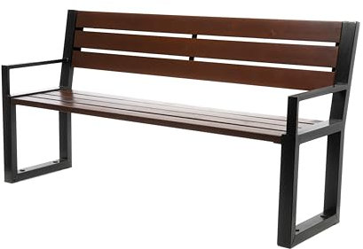 Banc de jardin en bois 02004a Banc de jardin en acier pour terrasse 162 x 86 x 44 cm Cadre en acier résistant aux intempéries (palissandre)
