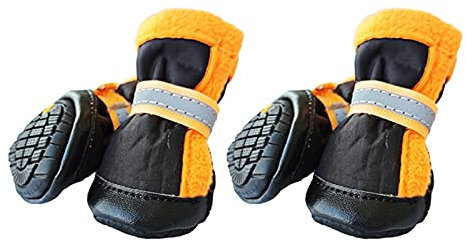 ZZDH Hundeschuhe Pfotenschutz 4pcs / Set Hundeschuhe Anti-Rutsch-Pet Boots Paw-Schutz für Small Medium Hunde Comfortable Net Schuhe wasserdichte Breathable (Color : Yellow, Size : XXS)