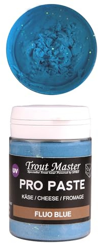 Trout Master Forellenpaste zum Forellenangeln 60g Pro Paste Teig, Farbe/Aroma:Fluoro Blue/Käse