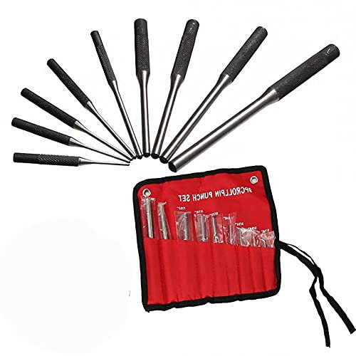 9-teiliges Körner-Set, Waffenschmied-Reparatur, Stahl, Metall, Handstanzer, Werkzeug mit Tasche zum Bohren von Wänden, Schmuck, Handwerk, Uhren-Reparatur