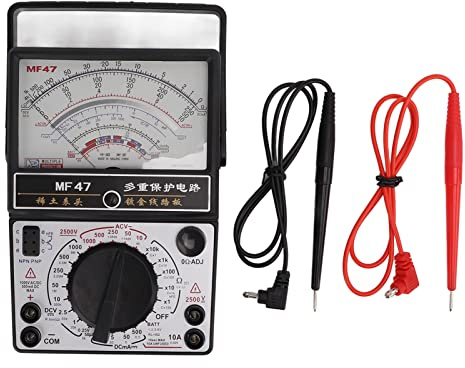 Uadme Multimeter Analog, MF47 Zeiger Multimeter, Voltmeter Amperemeter Durchgangsprüfer, für Reparatur von Haushaltsgeräten und Fabrikelektrik, Hochpräzises Zifferblatt