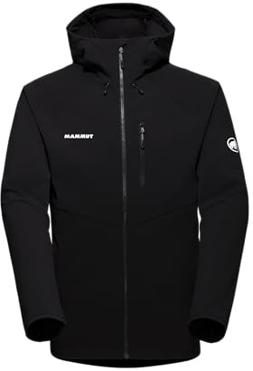 Mammut Ultimate Comfort SO Hooded Jacket Men | Softshelljacke für Herren, Outdoor Jacke, Wanderjacke, Funktionsjacke, Softshell, Allwetterjacke, Multifunktionsjacke mit Kapuze | Schwarz, M