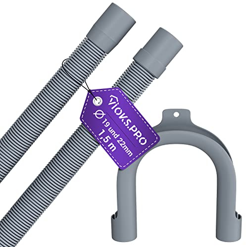 Viоks.pro Flexibler Ablaufschlauch Waschmaschine Schlauch Universal 1,5m Ø22/19mm Gerade/Gerade - Schlauch Geschirrspüler & Waschmaschine Zubehör