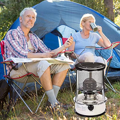 Samnuerly Petroleumheizung für Camping, Konvektionsdochtheizung Notzeltkocher, Mobile Nicht elektrische Ölheizungen Strahlungsbrenner 4,6 l/6 l 9000 BTU (weiß (6 l 6 Dochte))