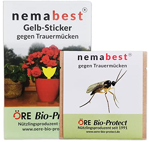 nemabest® Kombipack gegen Trauermücken 6 Mio. SF Nematoden (60 Pflanzen) + 10 Gelb-Sticker
