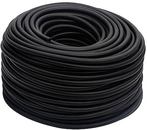 vidaXL Hybrid Luftschlauch, Druckluftschlauch für Kompressor, Kompressorschlauch Schlauch max. Arbeitsdruck 20 bar, Schwarz 0,6 50m Gummi PVC