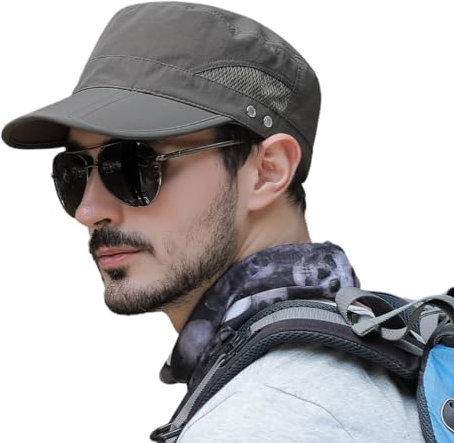 Pyrafox Casquette militaire imperméable pour homme - Style cuba - Pliable, Vert olive (bord pliable), taille unique