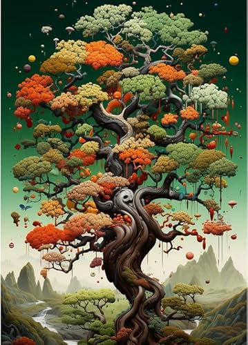 Albero della Vita Colorato - Puzzle in Legno da 5000 Pezzi - Idea Regalo Difficile e Impegnativa