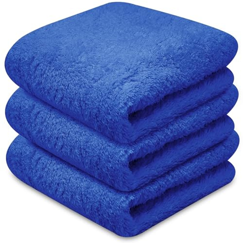 Towelogy® Super Absorbent Microfibre Cloth | Absorbs Over 10 Times its Weight in Water | Sponge-Like Absorbency | Multipurpose Scratch-Free Cleaning Cloth for Household Use (Blue)