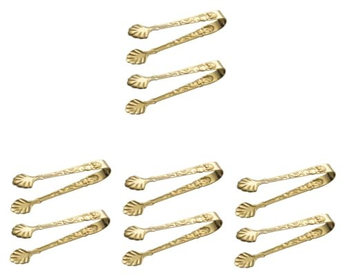 PRETYZOOM 8pcs Vintage Ice Tongs Comfortable Hand Grip Sugar Tongs for Sandwich Lemon Cheese BBQ