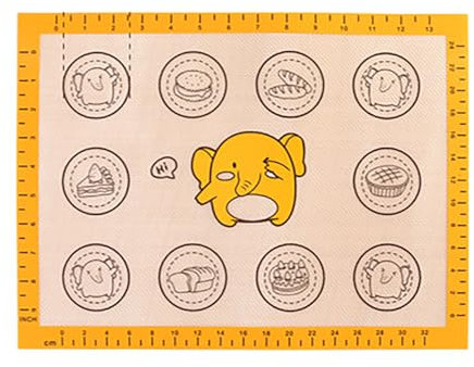 Tapete de silicona para macarrones, tapete de silicona para hornear, lindo patrón de elefante, tapete antideslizante para amasar y repostería para hacer macarrones/pasteles/pan,